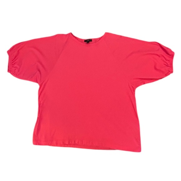 J. Crew hot pink puff sleeve top - Picture 1 of 4
